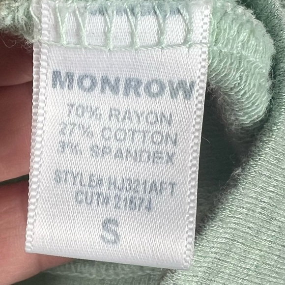 MONROW Green Super Soft Lightweight Hooded Full Zip long sleeve top Small - Picture 8 of 8